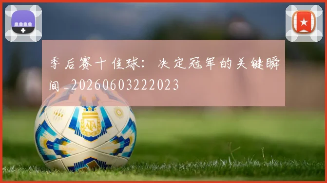 季后赛十佳球：决定冠军的关键瞬间_20260603222023